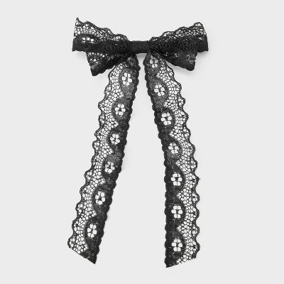 Longtail Lace Bow Barrette - Wild Fable™ Black | Target