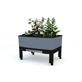VITA World Garden 33.5 in. x 24.25 in. x 23 in. Grey In/Outdoor Self Watering Garden-VT17401 - Th... | The Home Depot