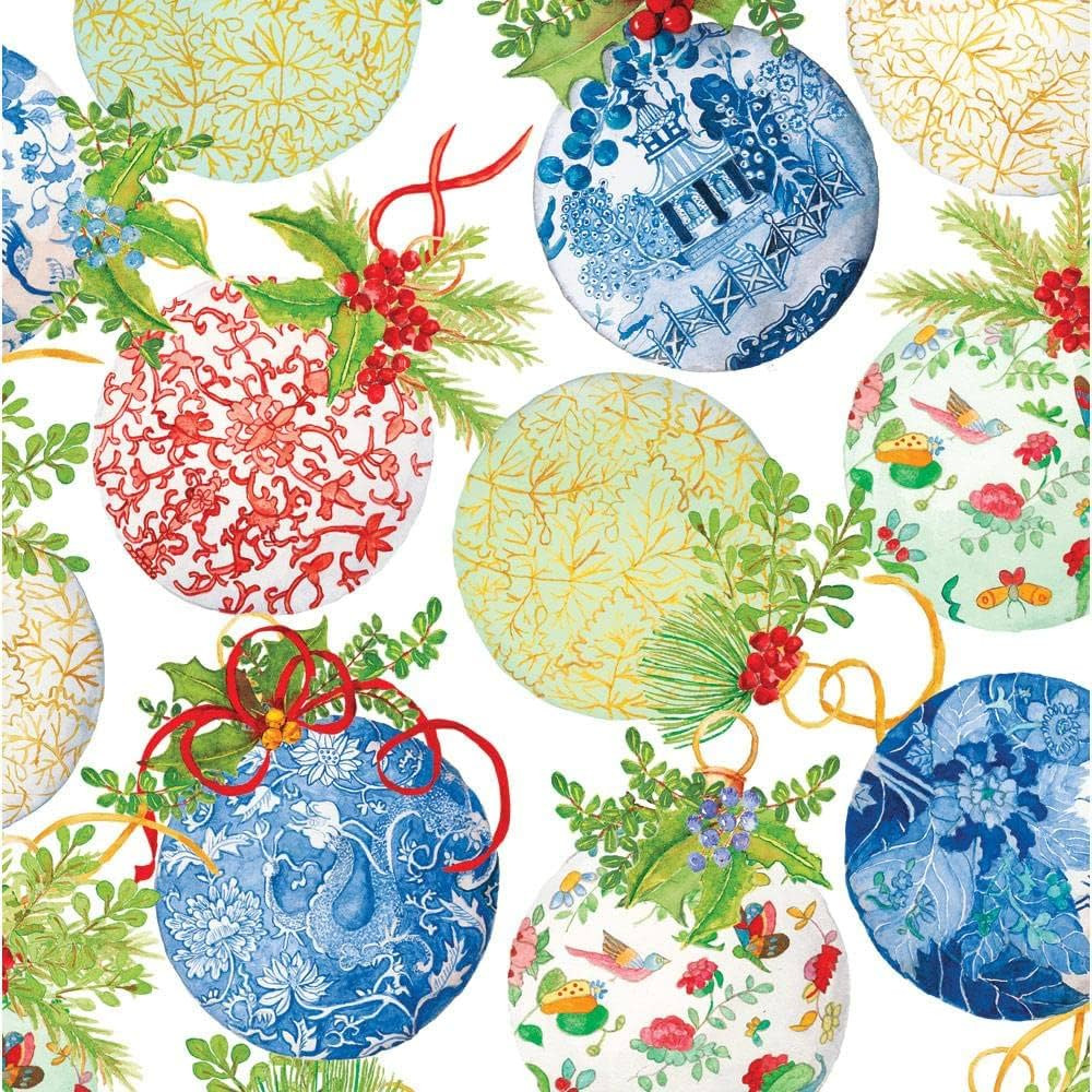 Caspari Porcelain Christmas Ornaments Wrapping Paper Roll – 30" x 8 ft – Premium Holiday Gift... | Amazon (US)