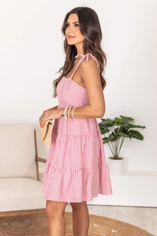 Sway To The Music Red Stripe Square Neck Mini Dress | Pink Lily