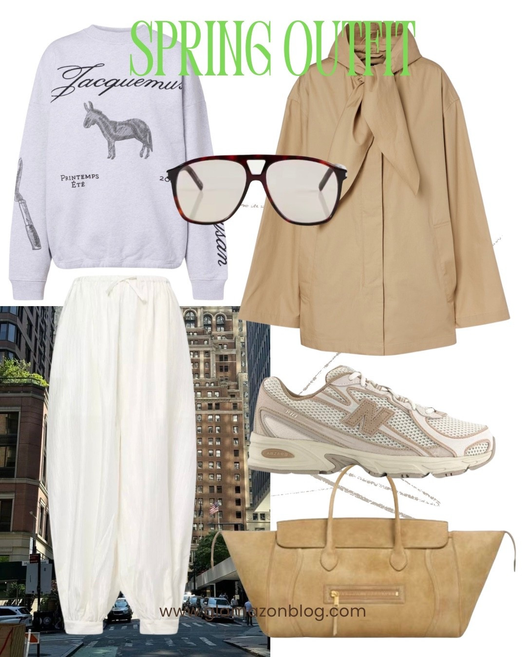 Spring outfit, grey sweatshirt, new balance trainers, toteme jacket, celine bag, balloon trousers, Mytheresa outfit 

#LTKuk #LTKspring #LTKstyletip