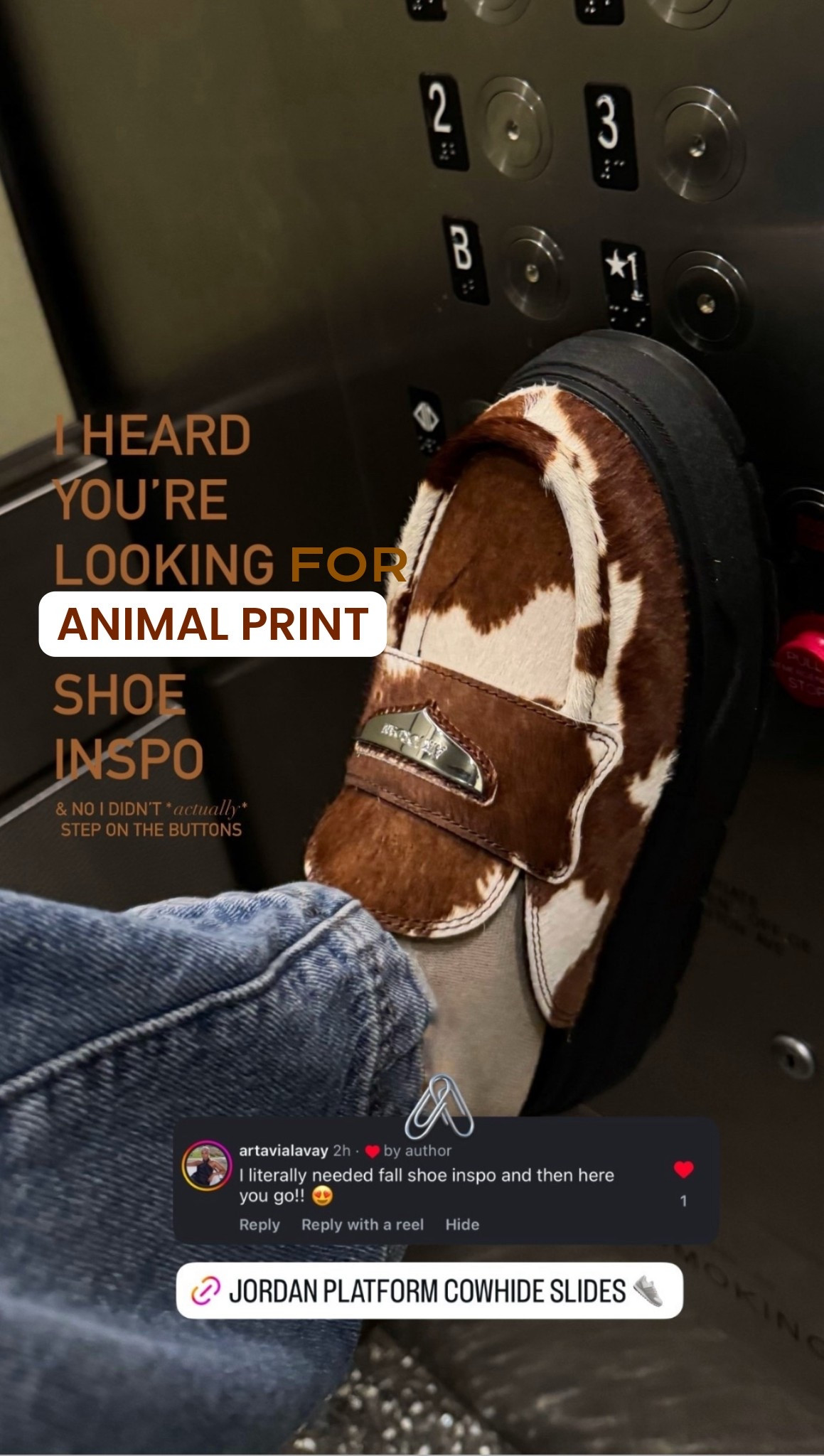 🖇️ I HEARD 
YOU’RE 
LOOKING
FOR ANIMAL PRINT
STTLE
INSPO

@NIKENYC @Nike US  @OOTDBLACKWOMEN  

Animal print style inspo cowhide slides mules platform slides 
#LTKStyleTip #LTKShoeCrush #LTKHoliday

#LTKootd #LTKSaleAlert #LTKSeasonal