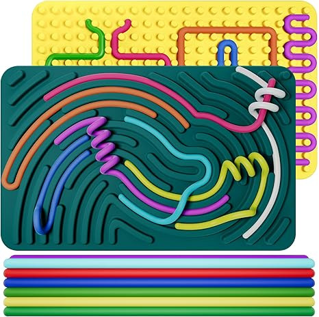 INKLAB 2PCS Sensory Activity Board, Silicone Fidget Toy, Silicone Fidget Toy for Calming, Stress,... | Amazon (US)