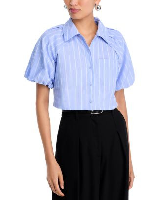 STEVE MADDEN Reece Striped Puff Sleeve Shirt | Bloomingdale's Women | Bloomingdale's (AU)