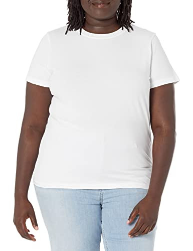 The Drop Women's Courtney Short Sleeve Tiny Crew Neck Jersey T-Shirt Shirt, -White, L | Amazon (US)