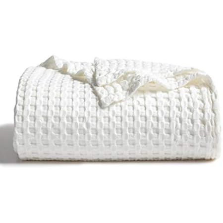 PHF 100% Organic Cotton Waffle Weave Blanket King Size - Luxury Decorative Soft Breathable Skin-Frie | Amazon (US)