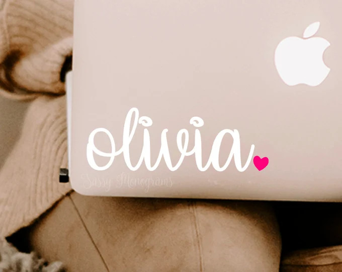 Name with Heart Vinyl Decal | Car Decal | Tumbler Decal | Laptop | | Personalized Car Decal | Sti... | Etsy (US)