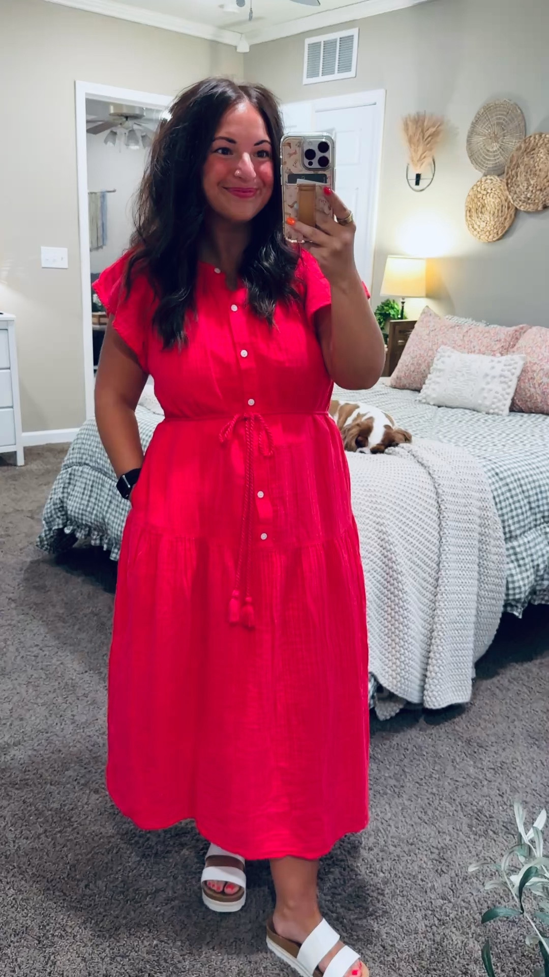 This Walmart midi dress checks all the boxes: cute, comfortable, and affordable. ✨

sandals: fit true to size // wearing a 5
dress: fits true to size // wearing a large 

 #LTKootd #LTKMidsize #LTKWorkwear