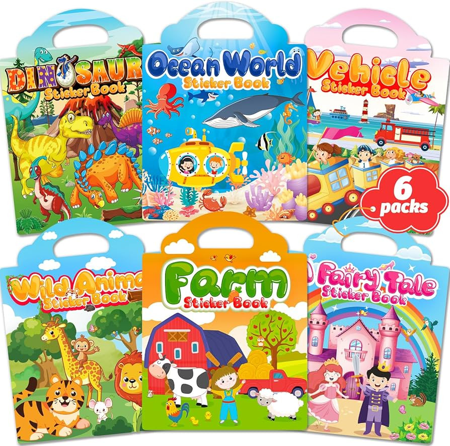 Reusable Sticker Book for Toddlers 2-4 Years, Stickers for Kids, Toddler Craft Activities, Toddle... | Amazon (US)