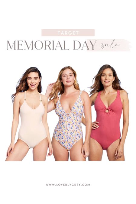 Target swim is on sale for Memorial Day! Loverly Grey wears a small in these pieces! 