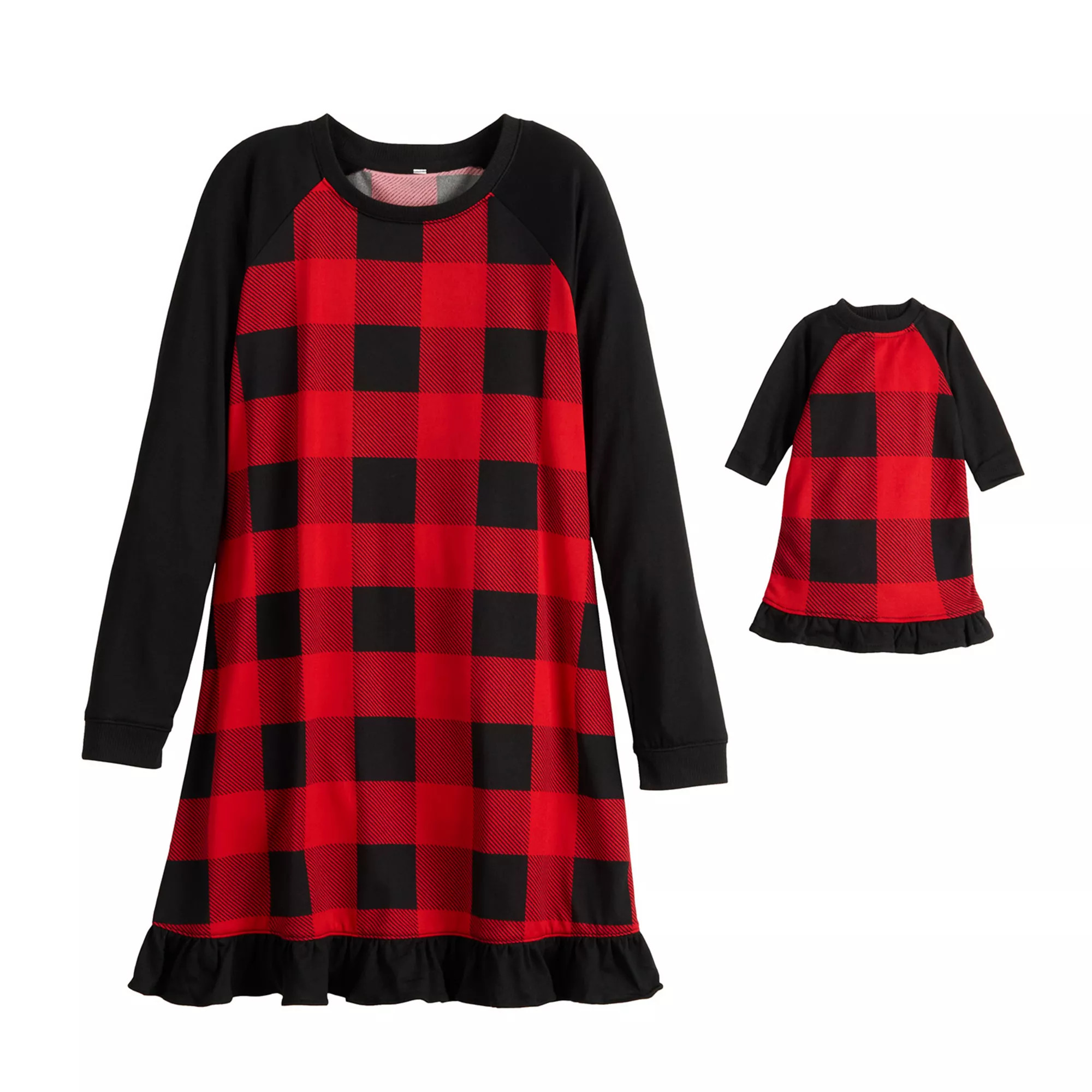 Girls 4-16 Jammies For Your Families® Buffalo Check Gown & Matching Doll Gown Set | Kohl's