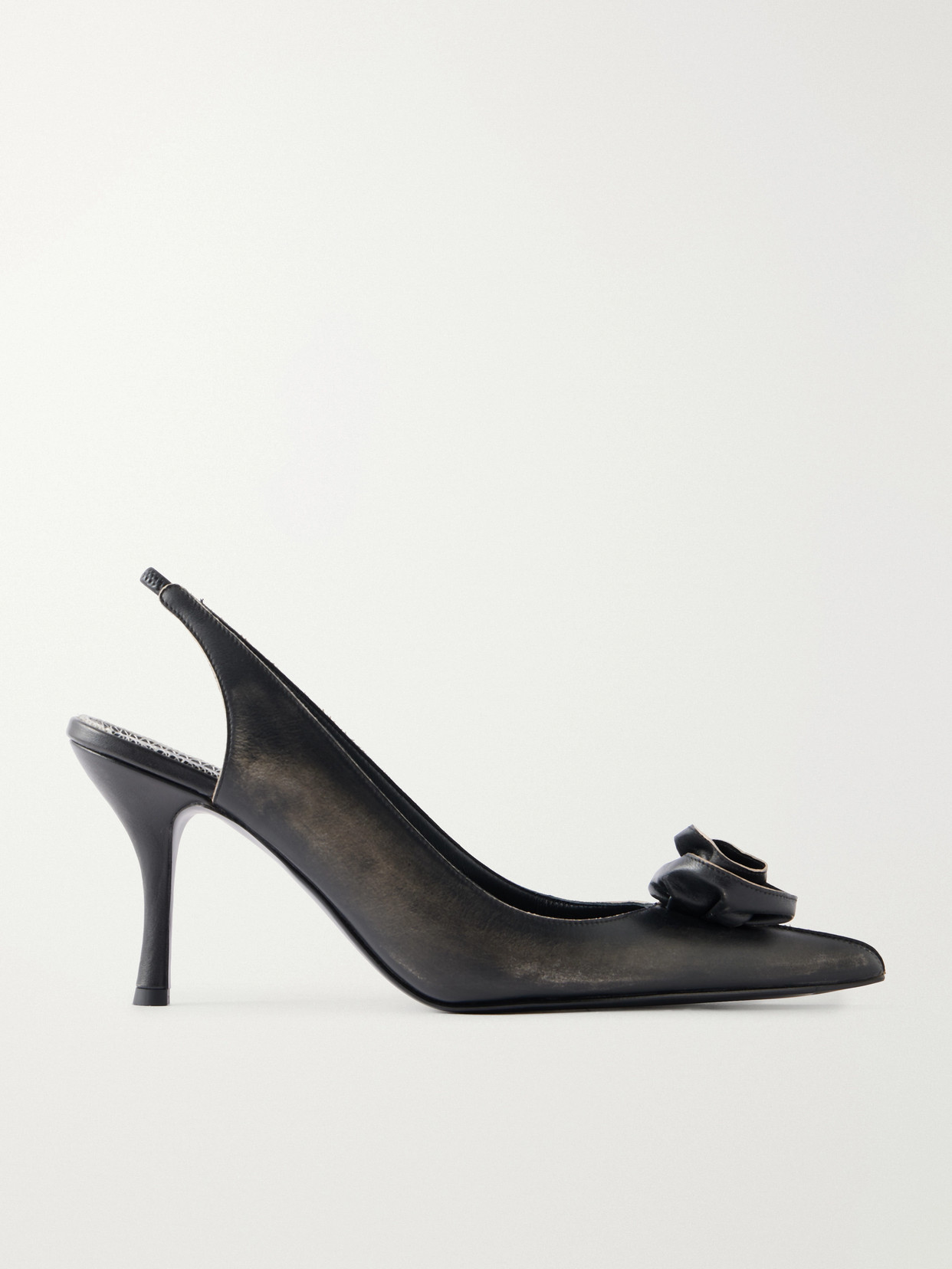 Magda Butrym - Rose Leather Pumps - Black | NET-A-PORTER (US)