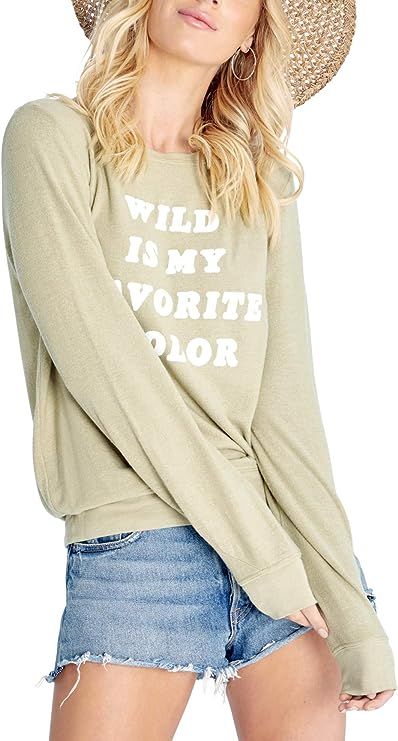 Wildfox Women's Baggy Beach Long Sleeve Pullover Sweatshirt | Amazon (US)