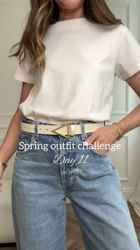 Spring outfit challenge- Day 11/30 
Bottega Veneta belt dupe | Denim jeans | Toteme heels 

#LTKstyletip #LTKSeasonal #LTKFind