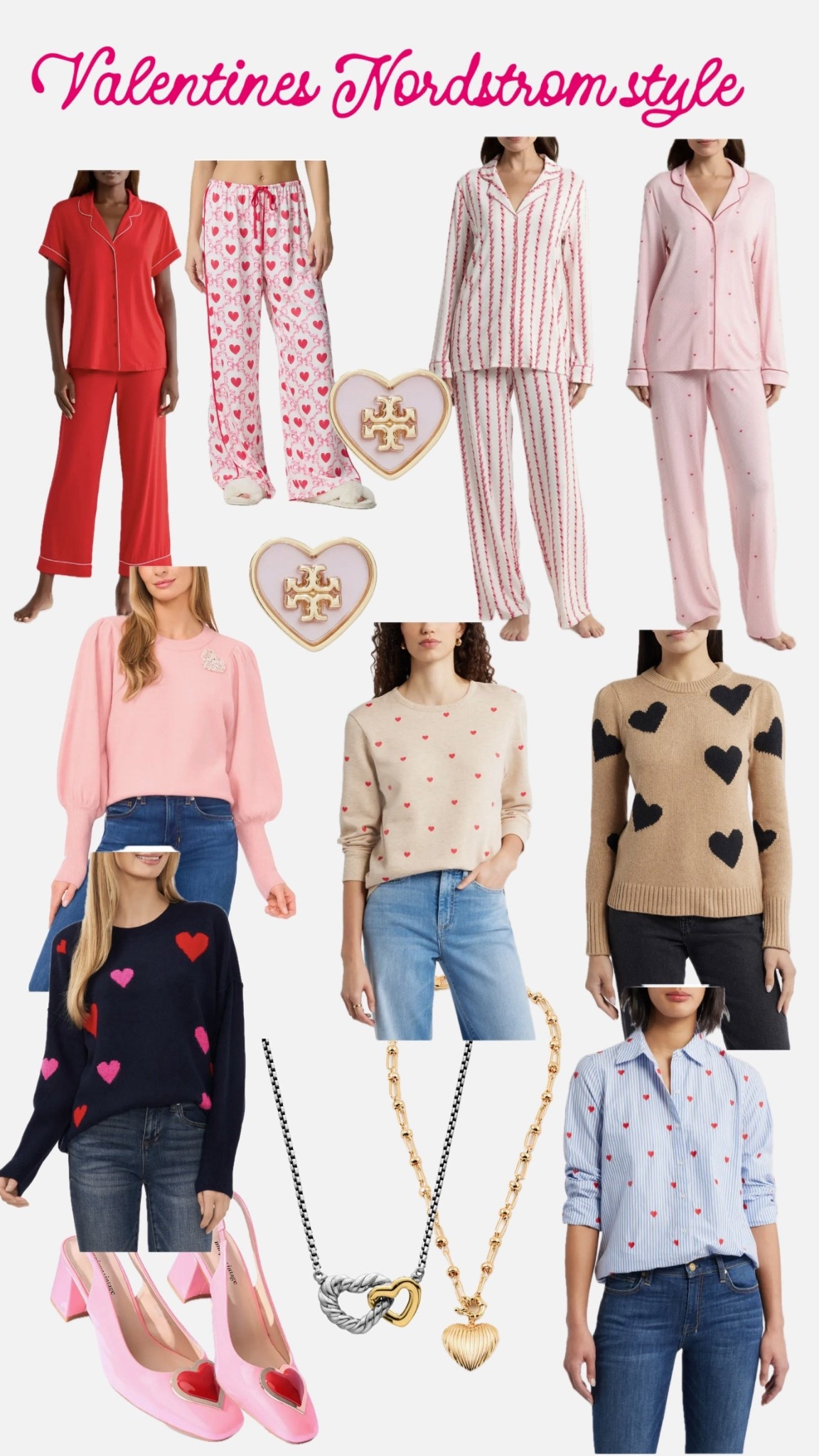 Valentines style, heart pajamas, heart necklace, valentines gifts, heart sweater 

#LTKFindsUnder100 #LTKOver40