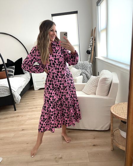 In a small (6) pink leopard heart maxi dress for Valentine’s Day from ASOS - fits TTS.

#LTKstyletip #LTKSeasonal #LTKunder50