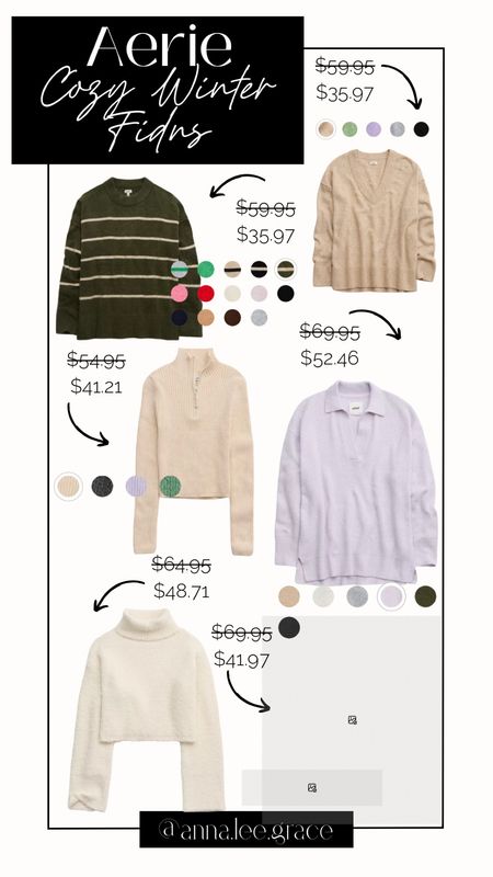 Cozy winter finds from Aerie! Tons of sweaters are currently on sale too!

#LTKSeasonal #LTKfindsunder100 #LTKstyletip