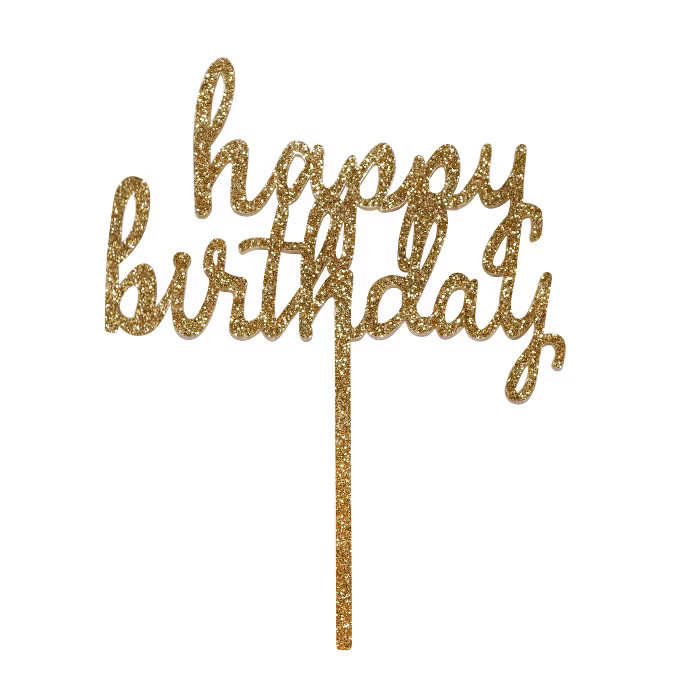 "Happy Birthday" Cake Decor Gold - Spritz™ | Target