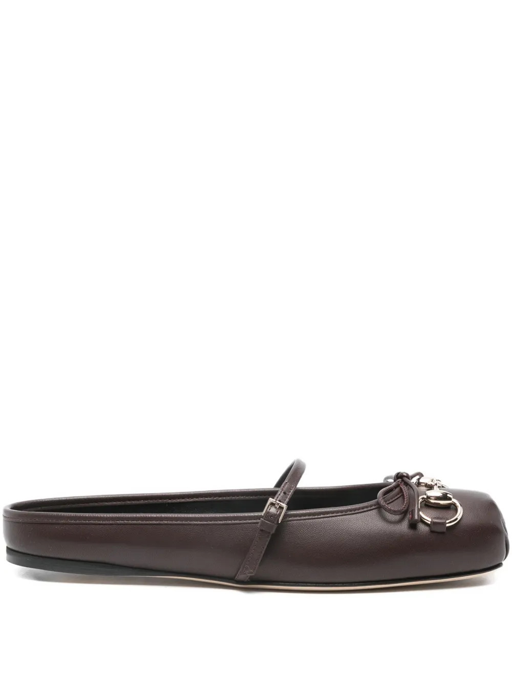 Gucci horsebit strap ballet flats - Brown | Farfetch Global
