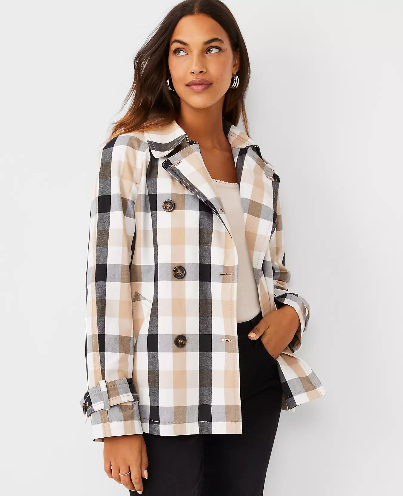 Checked Trench Jacket | Ann Taylor (US)