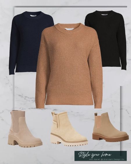Sweater weather. Sweater waffle knit. Boots.  Chelsea boots. Winter west. Fall outfits. Family photos  

#LTKsalealert #LTKstyletip #LTKxMadewell