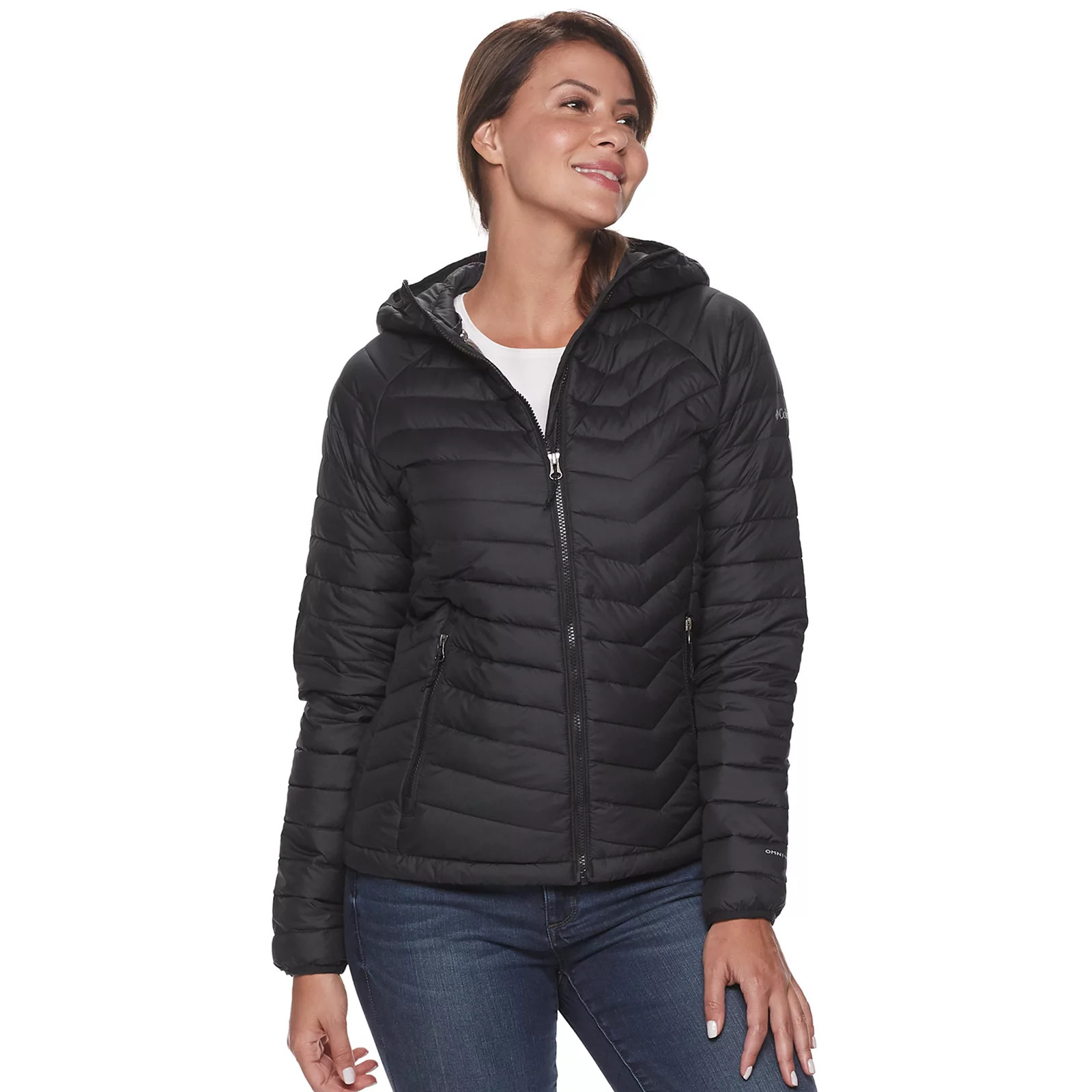 Women's Columbia Powder Lite Omni-Heat Hooded Jacket, Size: Medium, Grey | Kohl's