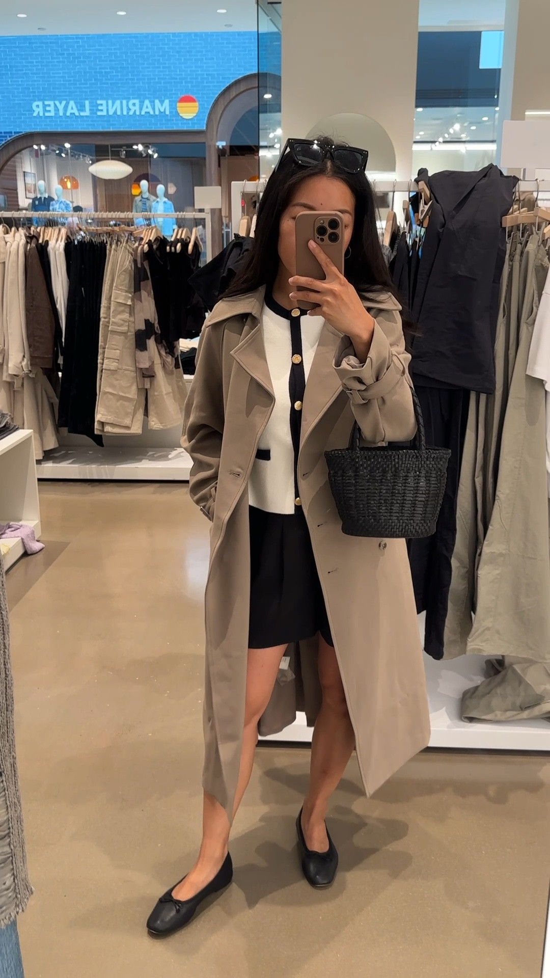 Since a few of you asked about the other colors of the oak + fort drape trench coat:

COLOR: I own Beige and this try on video is of the Brindle color . Search my other posts for the Beige, which is a little lighter and warmer.

SIZE: Xxs is an oversized and long fit on me. I wear mine with the belt tied behind the back to give it some shape - do this before trying it on for the first time! The material drapes beautifully with substantial weight to it, and stays fairly wrinkle resistant so is great for travel too. 

• Abercrombie short sleeve sweater xxs 

• quince shorts 

• jcrew ballet flats and bag 

#LTKSeasonal #LTKtravel #LTKsalealert
