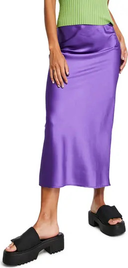 Bias Cut Satin Midi Skirt | Nordstrom