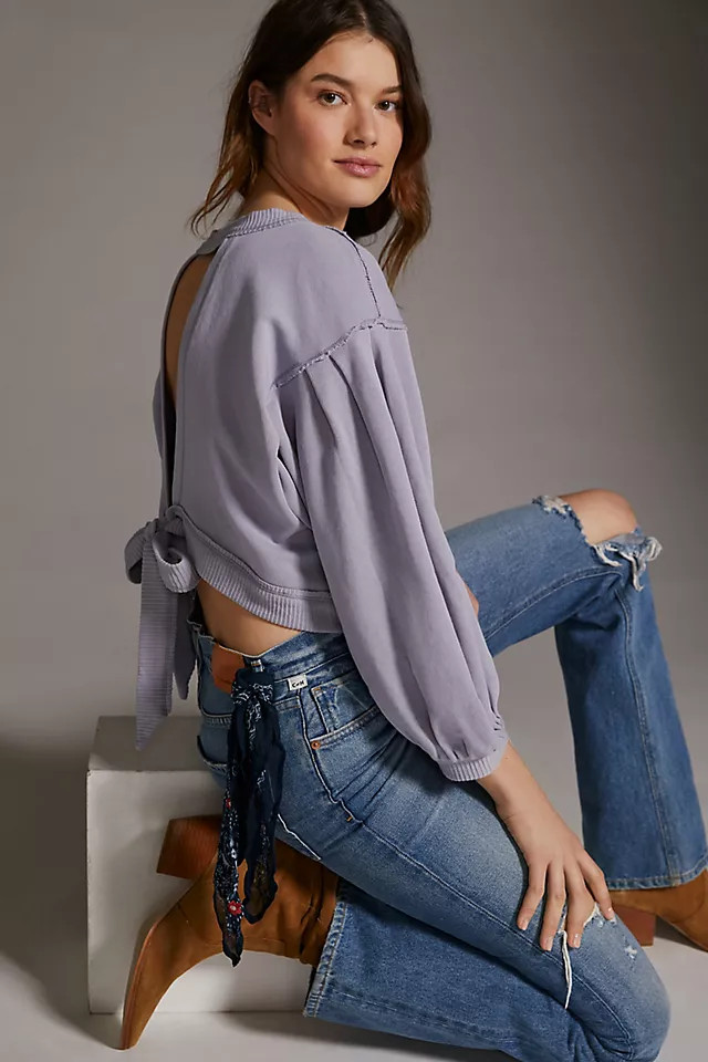 Pilcro Open-Back Sweatshirt | Anthropologie (US)