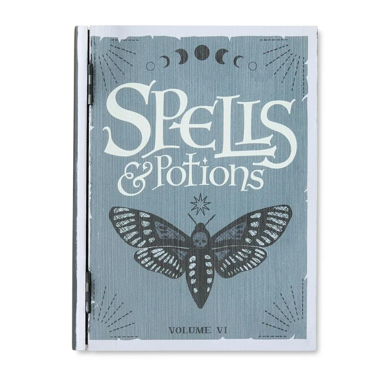 Halloween Gray Spells and Potions Tabletop Book Box, 8 in, by Way To Celebrate - Walmart.com | Walmart (US)