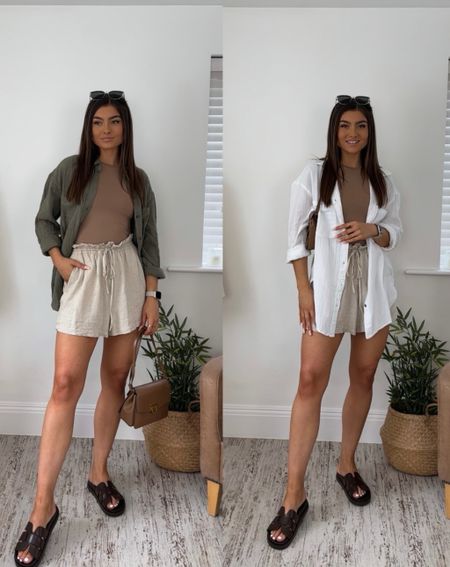 Hey lovelies! Sharing the links to these gorg spring outfits - The shorts are old H&M but I’ve linked similar below - I wear a size L in the shirts (alternatives to the khaki one can be found in my ‘alternatives’ collection) and a size S in the T-shirt which is  stretchy x 

#LTKsummer #LTKuk #LTKspring