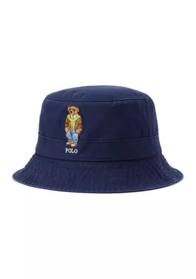 Polo Ralph Lauren Men's Polo Bear Twill Bucket Hat, Navy Blue, S-M | Belk