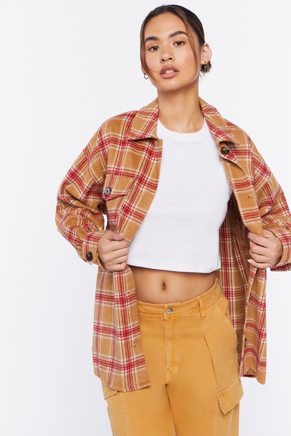 Plaid Button-Up Shacket | Forever 21 | Forever 21 (US)