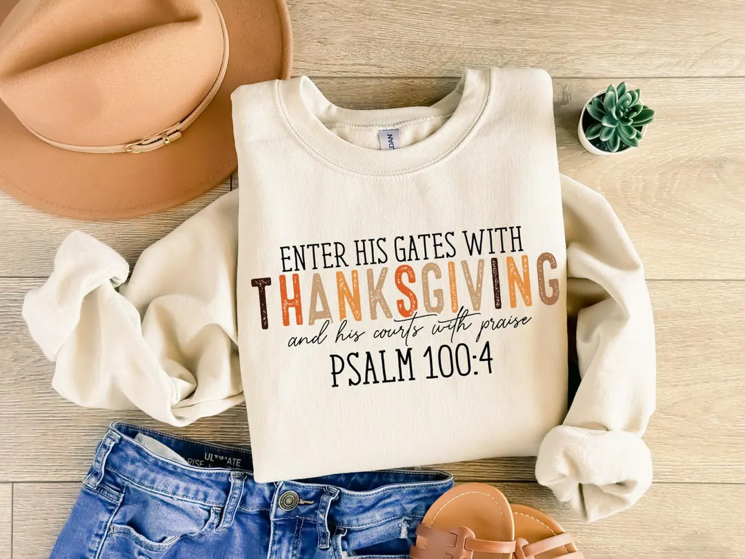 Religious Thanksgiving Sweatshirt, Bible Verses Sweater, Thanksgiving Christ Shirt, Religious Wom... | Etsy (US)