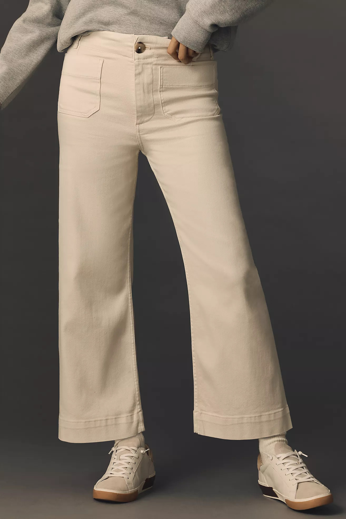 The Colette Denim Cropped Wide-Leg Jeans by Maeve | Anthropologie (US)