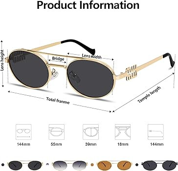 Rmerom Retro Oval 90s Metal Sunglasses for Women, 2026 Trendy Chic Narrow Gold Sun Glasses Fashio... | Amazon (US)
