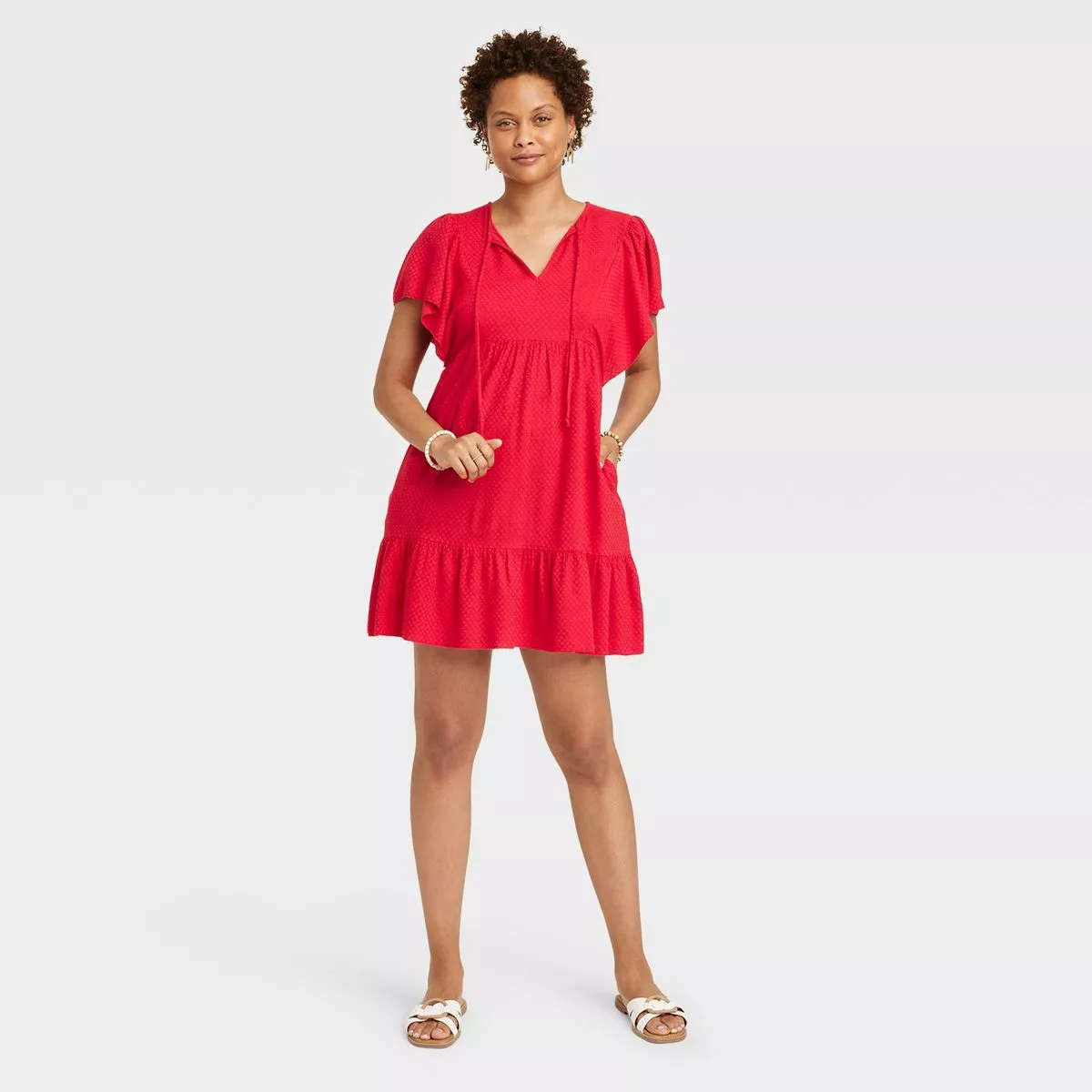 Women's Ruffle Short Sleeve A-Line … curated on LTK