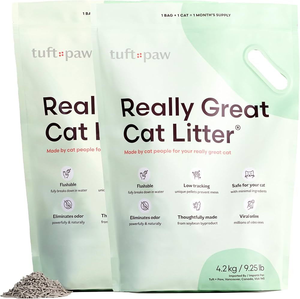 Tuft + Paw Really Great Cat Litter, Low Tracking Tofu Cat Litter, Clumping, Flushable, Odor Contr... | Amazon (US)