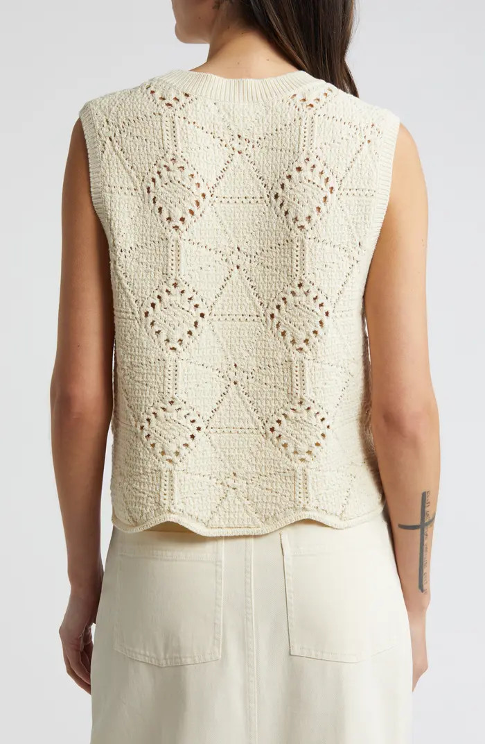 Treasure & Bond Bouclé Pointelle Sweater Vest | Nordstrom | Nordstrom