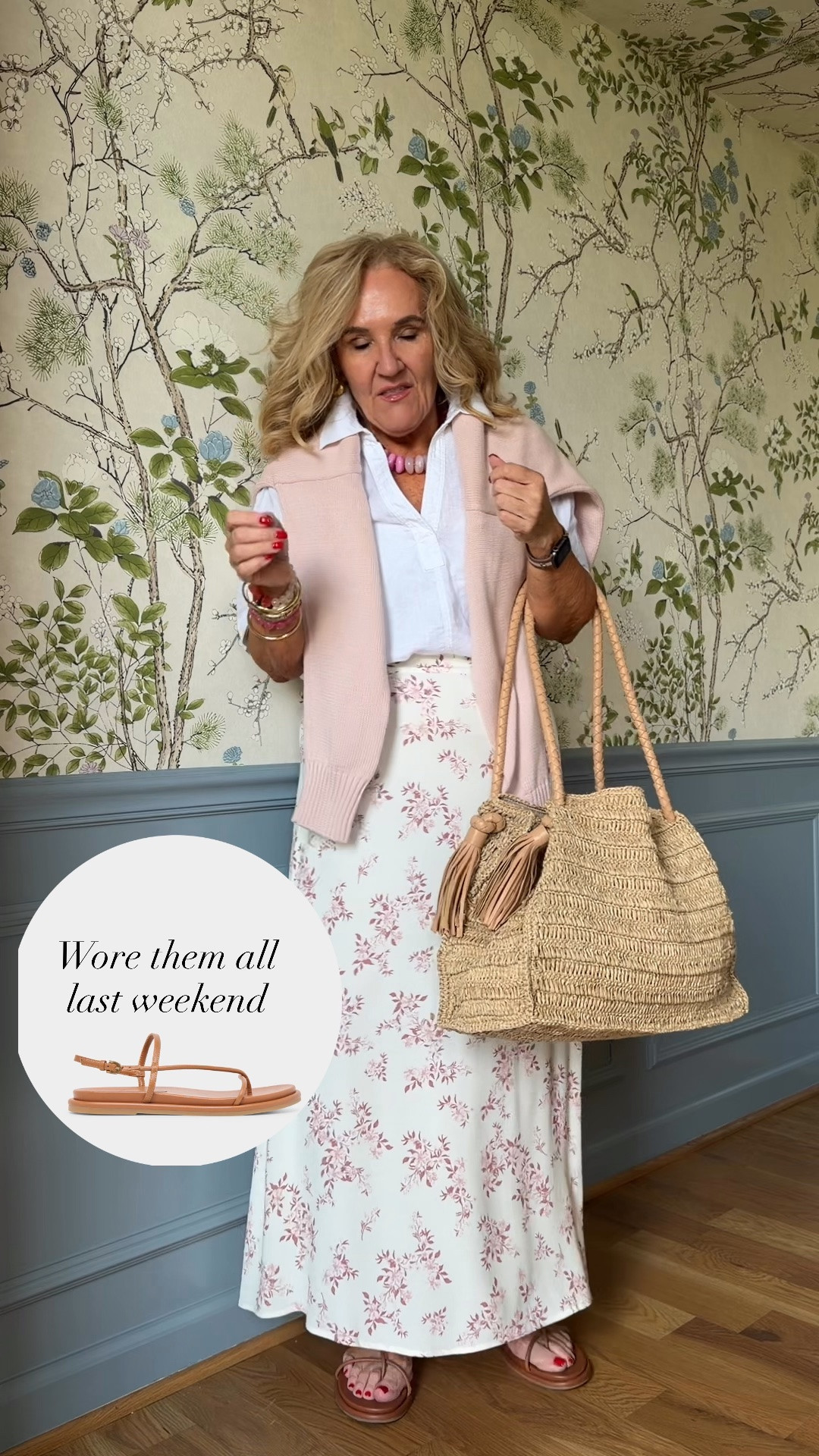 This skirt is restocked! Size medium in all. 

It’s unlined. I do wear a thigh social cooling short in a rose color that’s basically like flesh color. A great option to a slip. 

20% off Allie & Bess code NANETTE20

#LTKOver40 #LTKootd #LTKMidsize