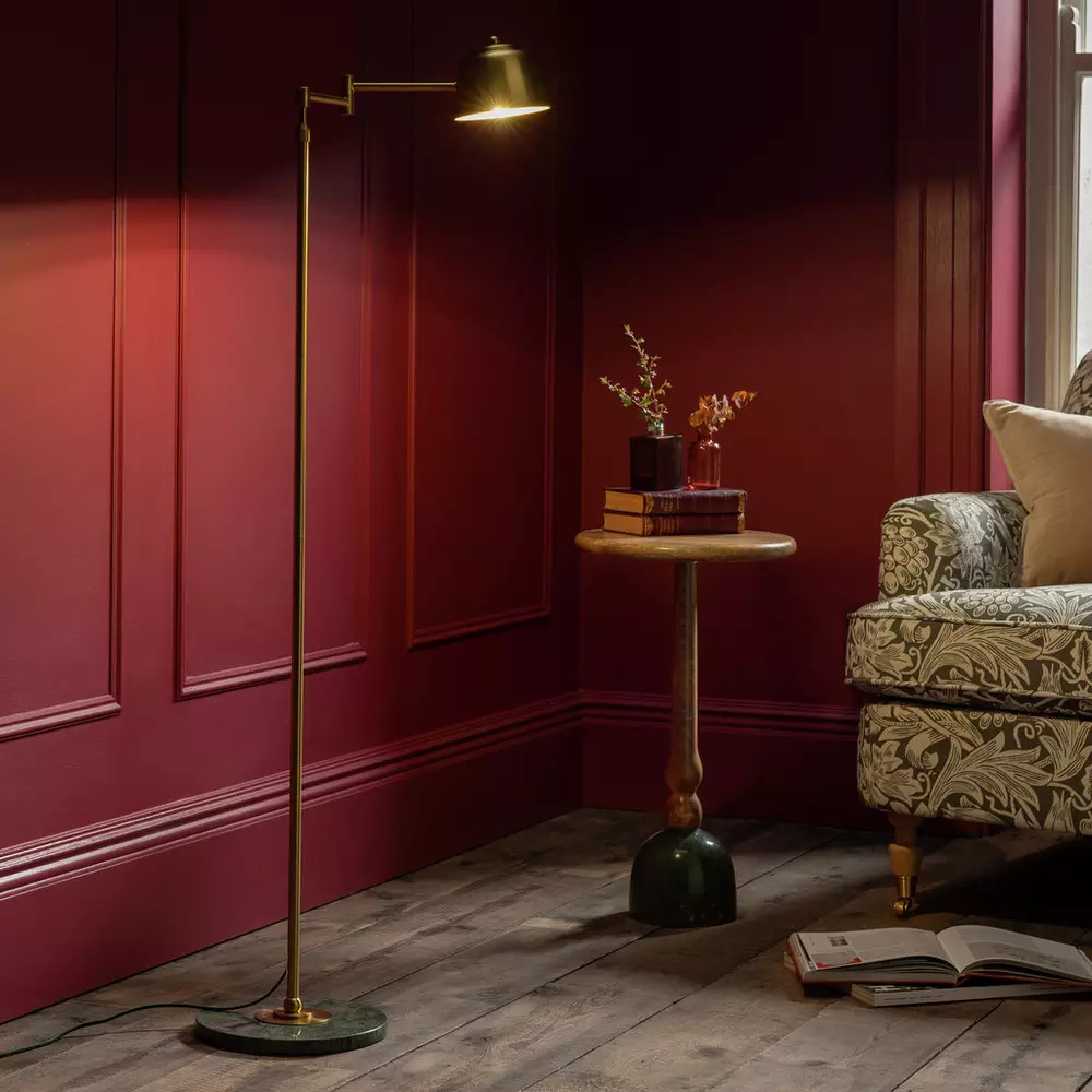 Buy Habitat x Morris & Co. Library Swing Arm Brass Floor Lamp | Floor lamps | Habitat | Habitat UK
