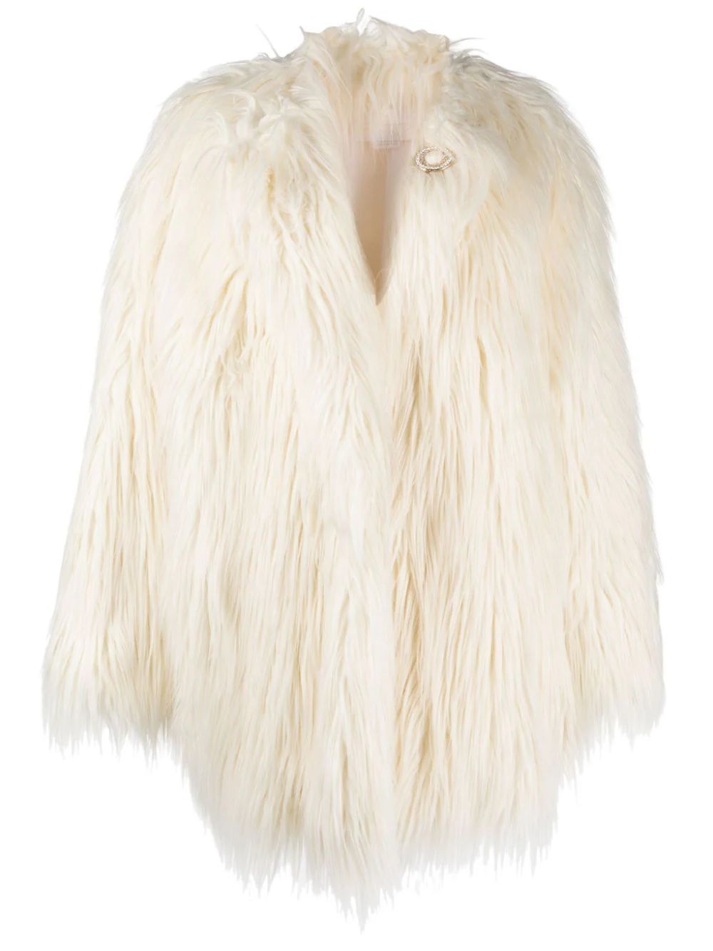 Genny faux-fur long-sleeve Coat - Farfetch | Farfetch Global