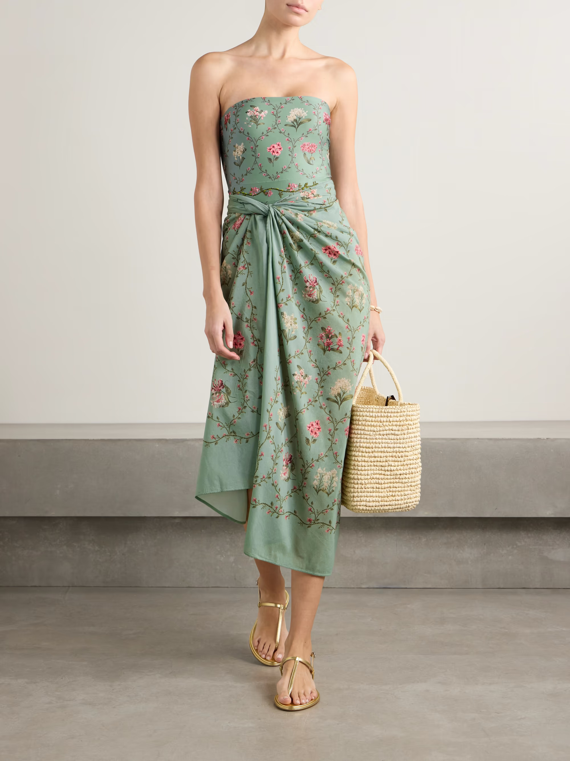 Lavanda Orquidea floral-print cotton and silk-blend voile pareo | NET-A-PORTER (US)