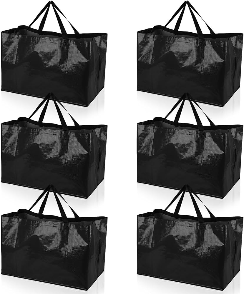 Shappy 6 Pieces Extra Large Reusable Shopping Grocery Bags with Handles Colorful Woven Plastic Wa... | Amazon (US)