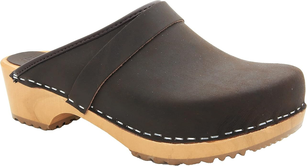 Bjork Maja Wood Open Back Leather Clogs | Amazon (US)