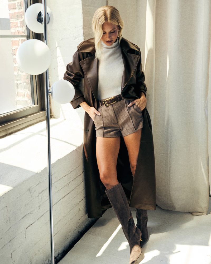 Women's Vegan Leather Trench Coat | Women's Coats & Jackets | Abercrombie.com | Abercrombie & Fitch (US)