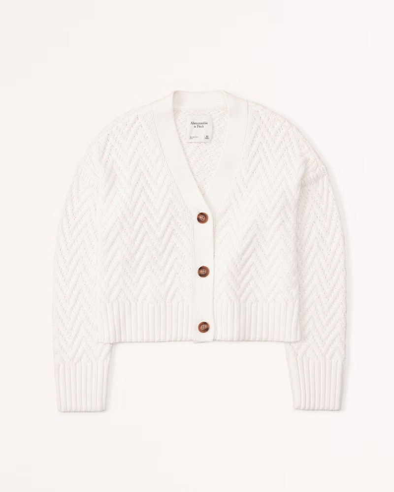 Herringbone Stitch Cardigan | Abercrombie & Fitch (US)