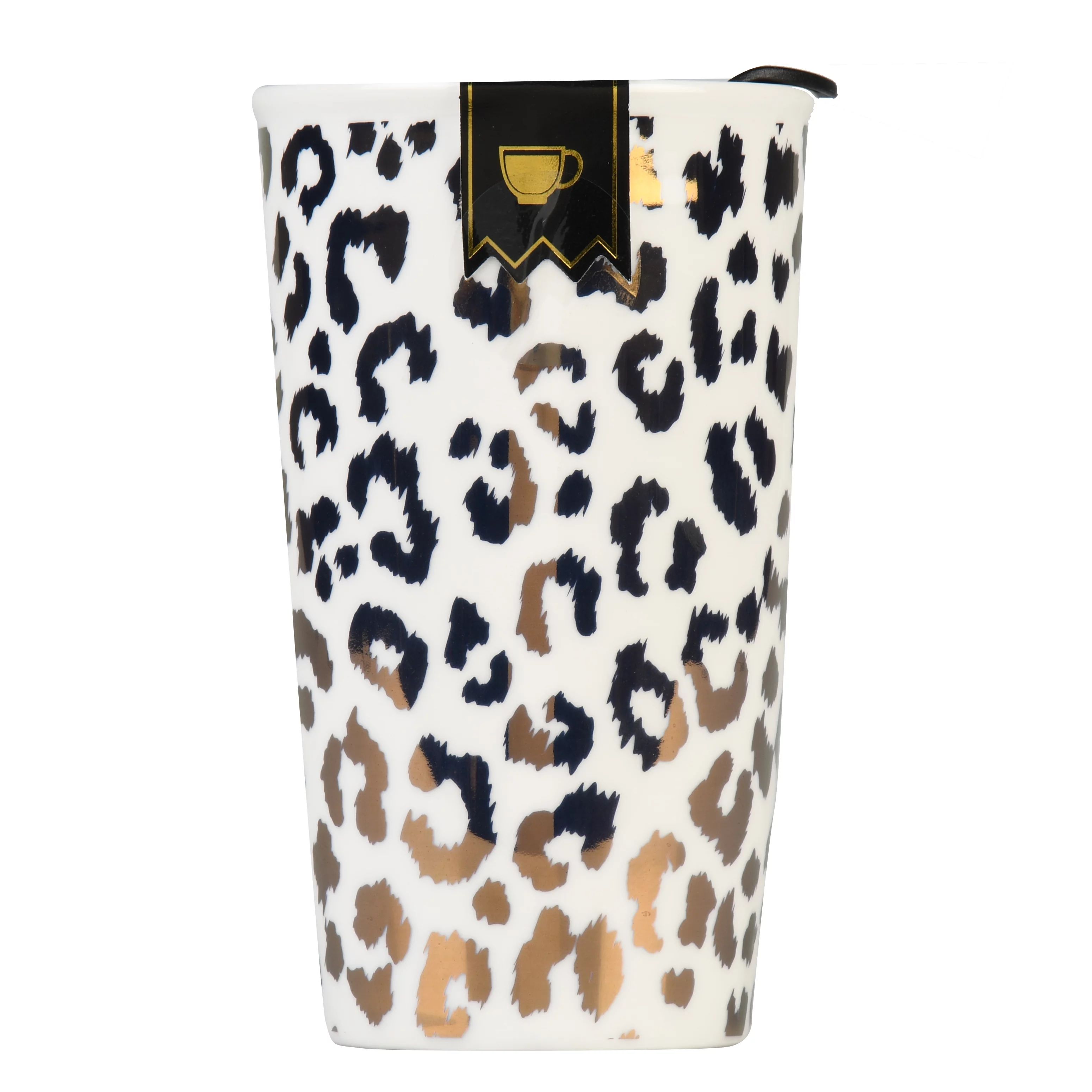 12 Oz. Ceramic Cheetah Print Travel Mug - Walmart.com | Walmart (US)