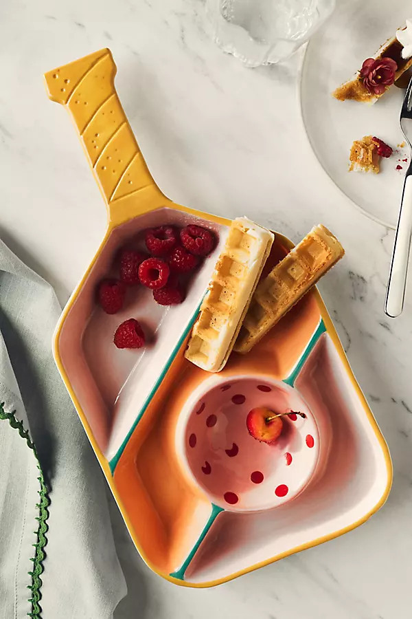 Pickleball Paddle Chip & Dip Porcelain Platter | Anthropologie (US)