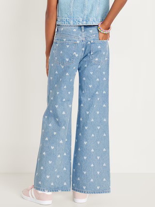 Printed High-Waisted Baggy Wide-Leg Jeans for Girls | Old Navy | Old Navy (US)